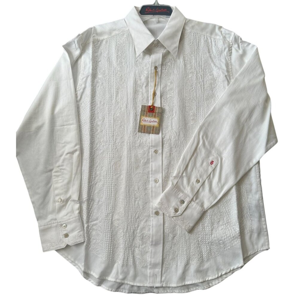 NWT Robet Graham Coco De‎ Mar Vertical Textured Paisley Men's Button Shirt XL